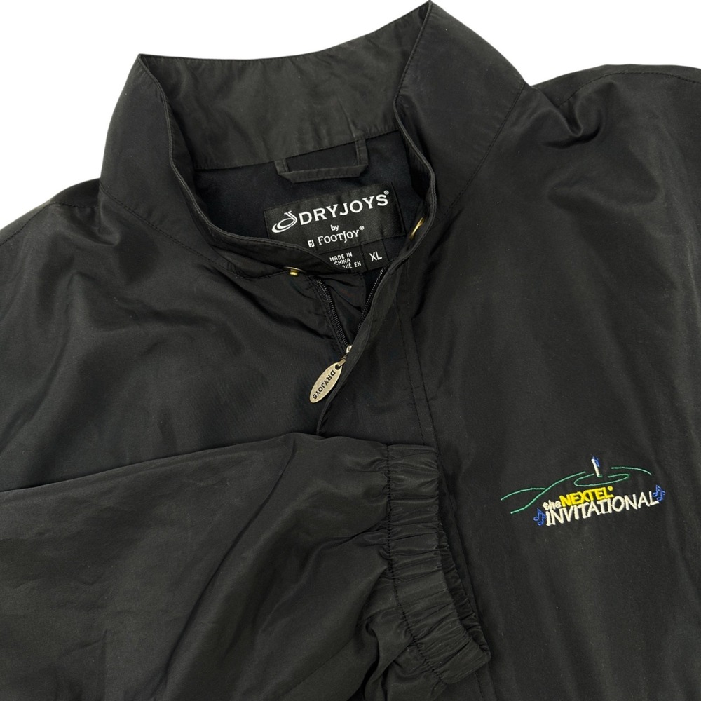 FJ FOOTJOY Dryjoys 1/4 Zip Pullover Men's Black LINED Rain Wind Golf Jacket XL